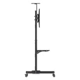 Manhattan Soporte con carrito para TV/monitores, pantallas 37"–65", Compatibilidad VESA: de 200x200 a 600x400 mm (verifique las dimensiones de los cuatro orificios de montaje traseros), carga máxima 40 kg, negro Monitor negro