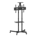 Manhattan Soporte con carrito para TV/monitores, pantallas 37"–65", Compatibilidad VESA: de 200x200 a 600x400 mm (verifique las dimensiones de los cuatro orificios de montaje traseros), carga máxima 40 kg, negro Monitor negro