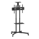 Manhattan Soporte con carrito para TV/monitores, pantallas 37"–65", Compatibilidad VESA: de 200x200 a 600x400 mm (verifique las dimensiones de los cuatro orificios de montaje traseros), carga máxima 40 kg, negro Monitor negro