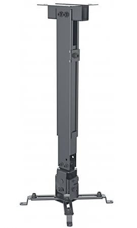 Manhattan Soporte para proyector, techo o pared, inclinación y giro, altura 43–65 cm, carga máxima 20 kg, negro Proyector negro