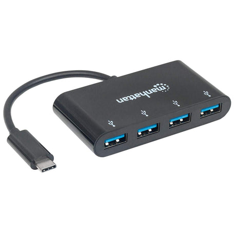 Manhattan Hub/dock USB-C, puertos (4): 4x USB-A, 5 Gbps (USB 3.0), Alimentado por USB (no requiere alimentación externa), equivalente a HB30C4AB hubs de interfaz USB 3.2 Gen 1 (3.1 Gen 1) Type-C USB 3.2 Gen 1 (3.1 Gen 1) Type-A 4 4