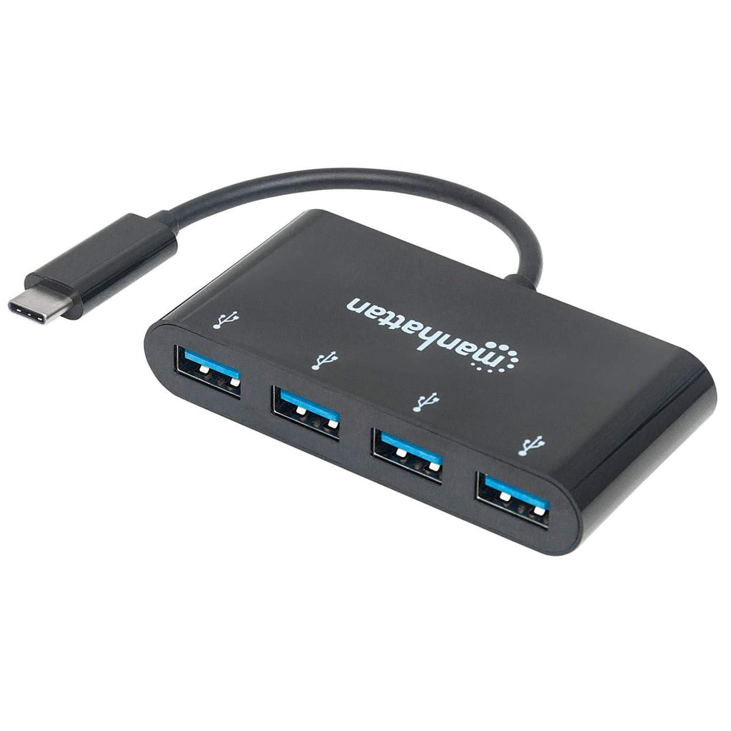 Manhattan Hub/dock USB-C, puertos (4): 4x USB-A, 5 Gbps (USB 3.0), Alimentado por USB (no requiere alimentación externa), equivalente a HB30C4AB hubs de interfaz USB 3.2 Gen 1 (3.1 Gen 1) Type-C USB 3.2 Gen 1 (3.1 Gen 1) Type-A 4 4