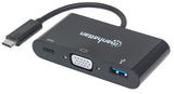 Manhattan Docking Station USB Tipo-C y VGA adaptadores gráficos usb USB tipo A, USB Tipo C Hembra Derecho 3.2 Gen 1 (3.1 Gen 1)