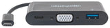 Manhattan Docking Station USB Tipo-C y VGA adaptadores gráficos usb USB tipo A, USB Tipo C Hembra Derecho 3.2 Gen 1 (3.1 Gen 1)