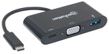 Manhattan Docking Station USB Tipo-C y VGA adaptadores gráficos usb USB tipo A, USB Tipo C Hembra Derecho 3.2 Gen 1 (3.1 Gen 1)