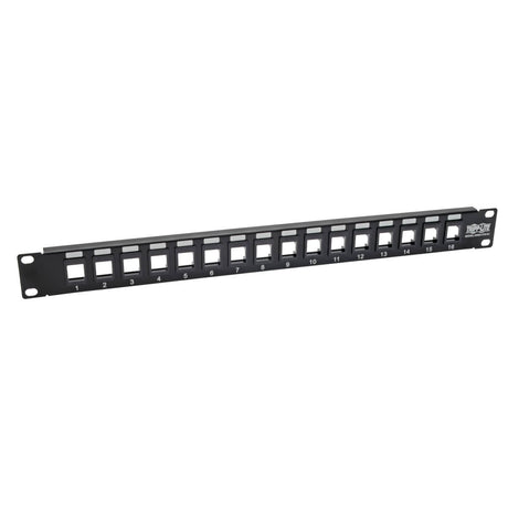 Tripp Lite N062-016-KJ Panel de Conexiones sin Blindaje RJ45 Keystone / Multimedia de 16 Puertos de 1U Para Instalación 