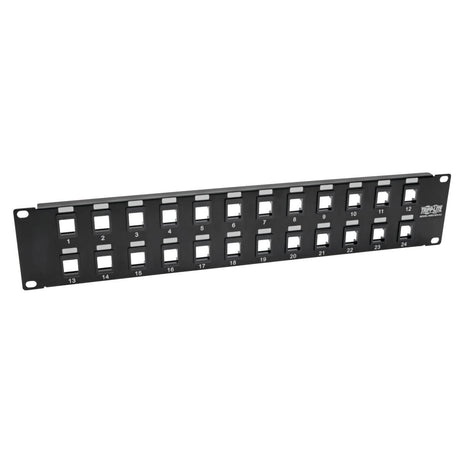 Tripp Lite N062-024-KJ Panel de Conexiones sin Blindaje RJ45 Keystone / Multimedia de 24 Puertos de 2U Para Instalación 