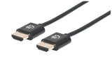 Manhattan Cable HDMI super delgado de alta velocidad con Ethernet, HDMI Tipo A (Estándar), HDMI Tipo A (Estándar), 18 Gbit/s