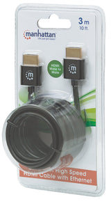 Manhattan Cable HDMI super delgado de alta velocidad con Ethernet Cable 3 m HDMI tipo A (Estándar) HDMI tipo A (Estándar) Macho
