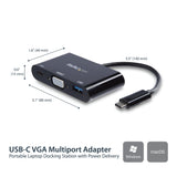 StarTech.com Adaptador Multifunción USB-C a VGA con Entrega de Potencia (Power Delivery) y Puerto USB-A Laptop Alámbrico USB 3.2 Gen 1 (3.1 Gen 1) Type-C 1 1