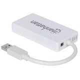 Manhattan Hub de 3 puertos USB 3.0 con Adaptador Gigabit Ethernet Laptop USB 3.2 Gen 1 (3.1 Gen 1) Type-A 3 1 Blanco