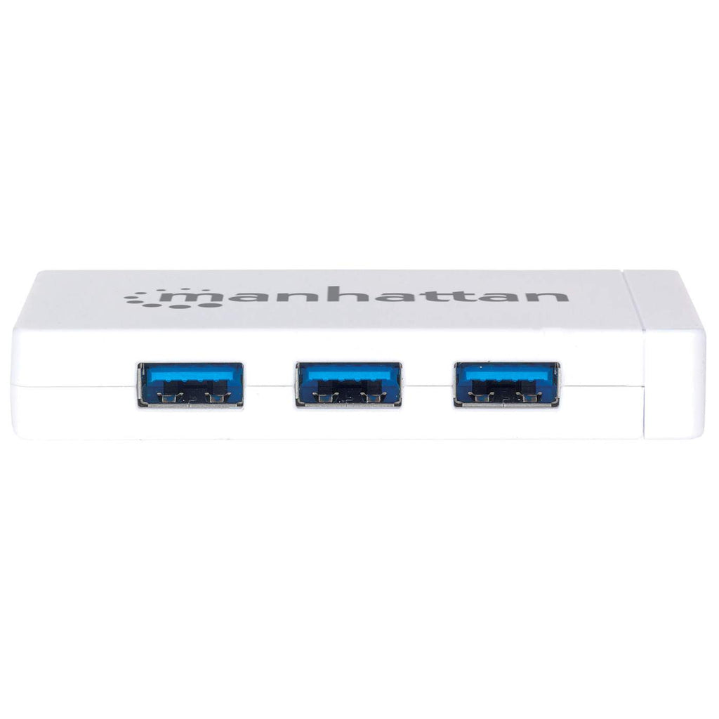 Manhattan Hub de 3 puertos USB 3.0 con Adaptador Gigabit Ethernet Laptop USB 3.2 Gen 1 (3.1 Gen 1) Type-A 3 1 Blanco