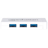 Manhattan Hub de 3 puertos USB 3.0 con Adaptador Gigabit Ethernet Laptop USB 3.2 Gen 1 (3.1 Gen 1) Type-A 3 1 Blanco