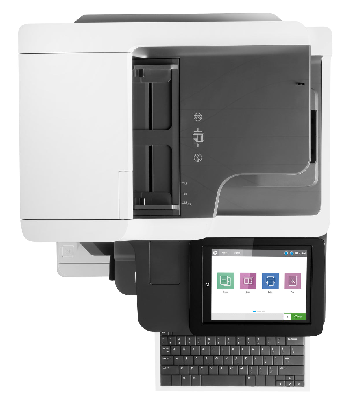 HP LaserJet Enterprise Flow LaserJet Enterprise M635z Multifunction Blanco y negro Impresora, Ethernet solamente; Copiadora, escáner
