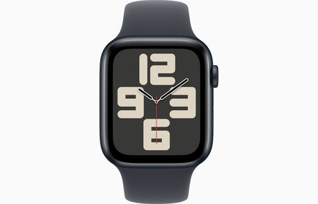 Apple Watch SE GPS + Cellular, Caja de aluminio color medianoche de 44 mm, Correa deportiva color medianoche - M/L