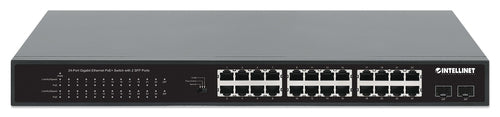 Intellinet Commutateur réseau (switch) Gigabit Ethernet PoE+ 24 ports avec 2 ports SFP, compatible IEEE 802.3at/af (PoE+