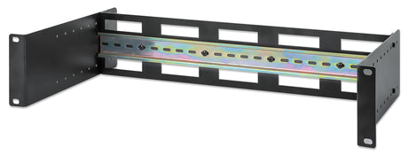 Intellinet Kit rail DIN réglable 19", 2U, pour équipements sur rail DIN chapeau, profondeur réglable 48–174 mm, aluminium, noir RAL 9005, garantie trois ans Rack Carril de rack Negro Aluminio 9 kg