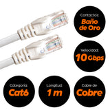 341943 - Intellinet Cable de red, Cat6, UTP Cable Blanco 1 m Cat6 RJ-45