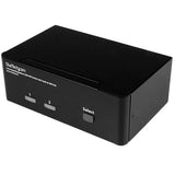StarTech.com Switch Conmutador KVM de 2 Puertos DisplayPort - 4K 60Hz Interruptores KVM 2 USB No