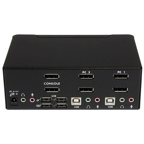 StarTech.com Switch Conmutador KVM de 2 Puertos DisplayPort - 4K 60Hz Interruptores KVM 2 USB No