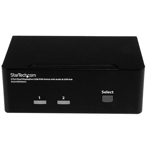StarTech.com Switch Conmutador KVM de 2 Puertos DisplayPort - 4K 60Hz Interruptores KVM 2 USB No