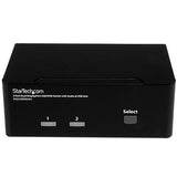 StarTech.com Switch Conmutador KVM de 2 Puertos DisplayPort - 4K 60Hz Interruptores KVM 2 USB No