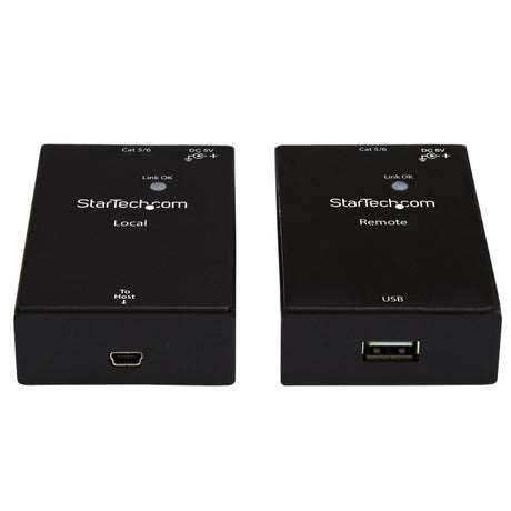 StarTech.com Extensor Alargador de 1 Puerto USB 2.0 por Cable Cat5 o Cat6 - 50m extensores de la consola Transmisor y receptor de consola 480 Mbit/s 50 m Negro