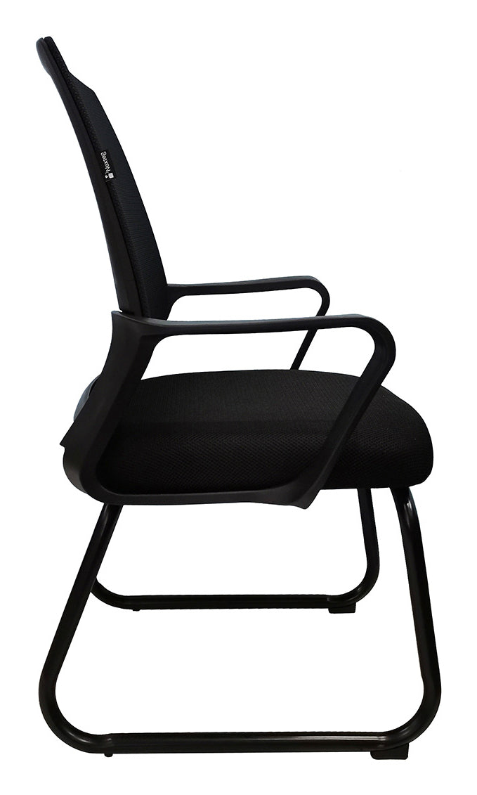 Nextep NE-652N silla para oficina o computadora asiento acolchado respaldo de malla, Negro, Negro, Tela