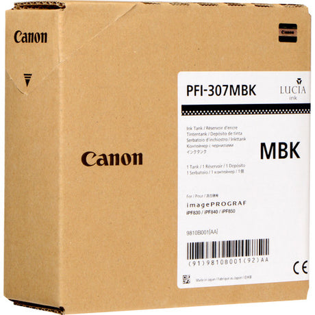 Canon PFI-307MBK Cartucho de Tinta Tinta a base de pigmentos 1 330 ml Original