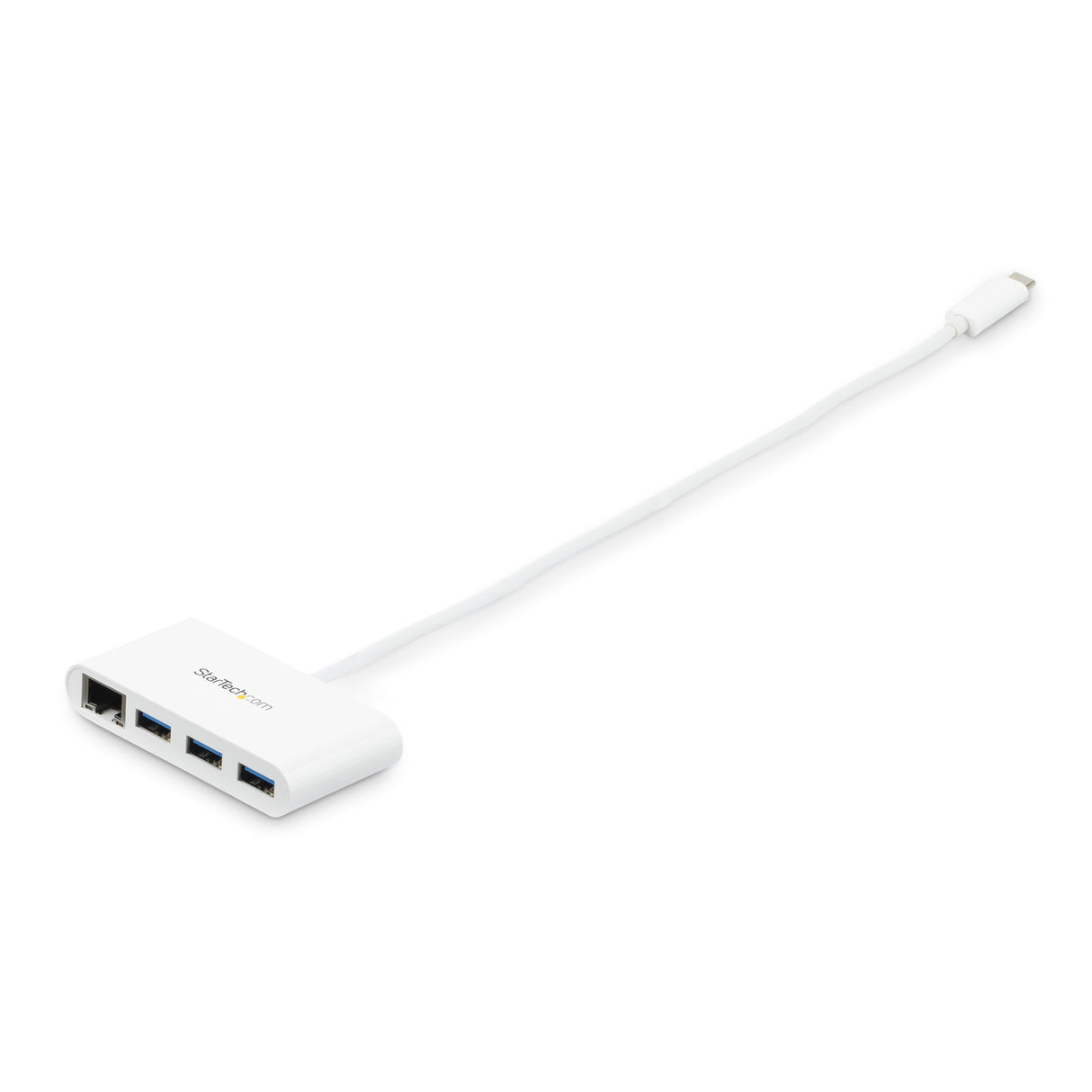 StarTech.com Concentrador USB 3.0 (5Gbps) de 3 Puertos con USB-C y Ethernet Gigabit - Hub Ladrón de USB Convencional - Blanco tarjetas de red Alámbrico USB Ethernet 1