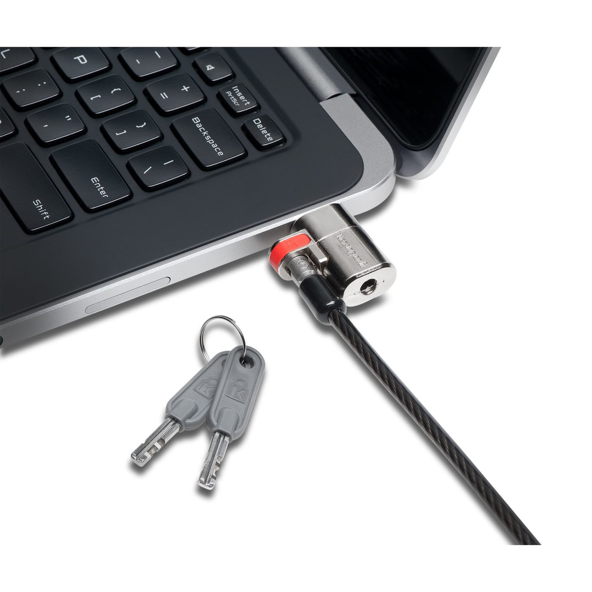 Kensington Candados con llave ClickSafe® para ordenadores portátiles y tabletas Dell® Cable Negro, Metálico Portátil Llave ClickSafe