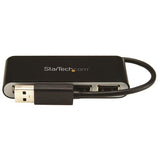 StarTech.com Concentrador Ladrón USB 2.0 de 4 Puertos con Cable Integrado - Hub Portátil USB 2.0 Hubs de interfaz 4 USB 