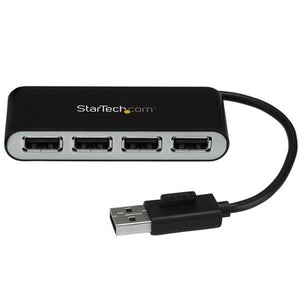 StarTech.com Concentrador Ladrón USB 2.0 de 4 Puertos con Cable Integrado - Hub Portátil USB 2.0 Hubs de interfaz 4 USB 