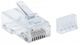 Intellinet PLUG RJ45 CAT6 MULTIFILAR UTP BOTE 90 PZAS ORO 50-MICRAS PRO conectores RJ-45 Transparente, Blanco Policarbon