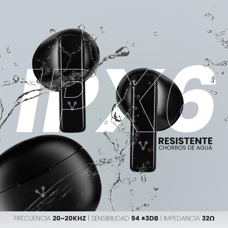Audifonos bluetooth 5.4 con hasta 24 hrs de reproducción, controles táctiles, función de manos libres y conexión para ca