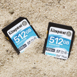 Kingston Technology Canvas Go! Plus Tarjeta SDXC Canvas Go Plus 170R C10 UHS-I U3 V30 de 512 GB Memoria Flash 512 GB SD 170 MB/s 90 MB/s