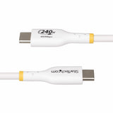 StarTech.com Cable de Carga para Portátil USB-C de 3m - Cable USB Tipo C USB 2.0 para Portátil - Blanco - Cable con Cert