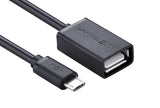 Ugreen 10396 cable USB USB 2.0 0,12 m USB A Micro-USB B 0,48 Gbit/s Negro