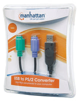 Manhattan Convertidor PS/2 a USB tarjetas y adaptadores de interfaz USB tipo A PS2 Negro CE
FCC
WEEE