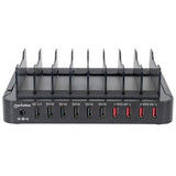 Manhattan Estación de carga con 10 puertos USB organizadores para estación de carga Negro Poder CUL, RoHS2, CE, TUV, FCC 110 - 240 V