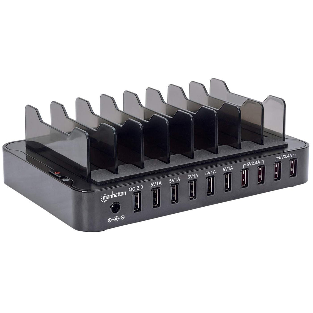 Manhattan Estación de carga con 10 puertos USB organizadores para estación de carga Negro Poder CUL, RoHS2, CE, TUV, FCC 110 - 240 V