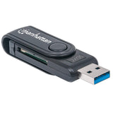 Manhattan Mini Lector y grabador externo de tarjetas lector de tarjetas 5000 Mbit/s Negro Actividad CE, FCC, RoHS