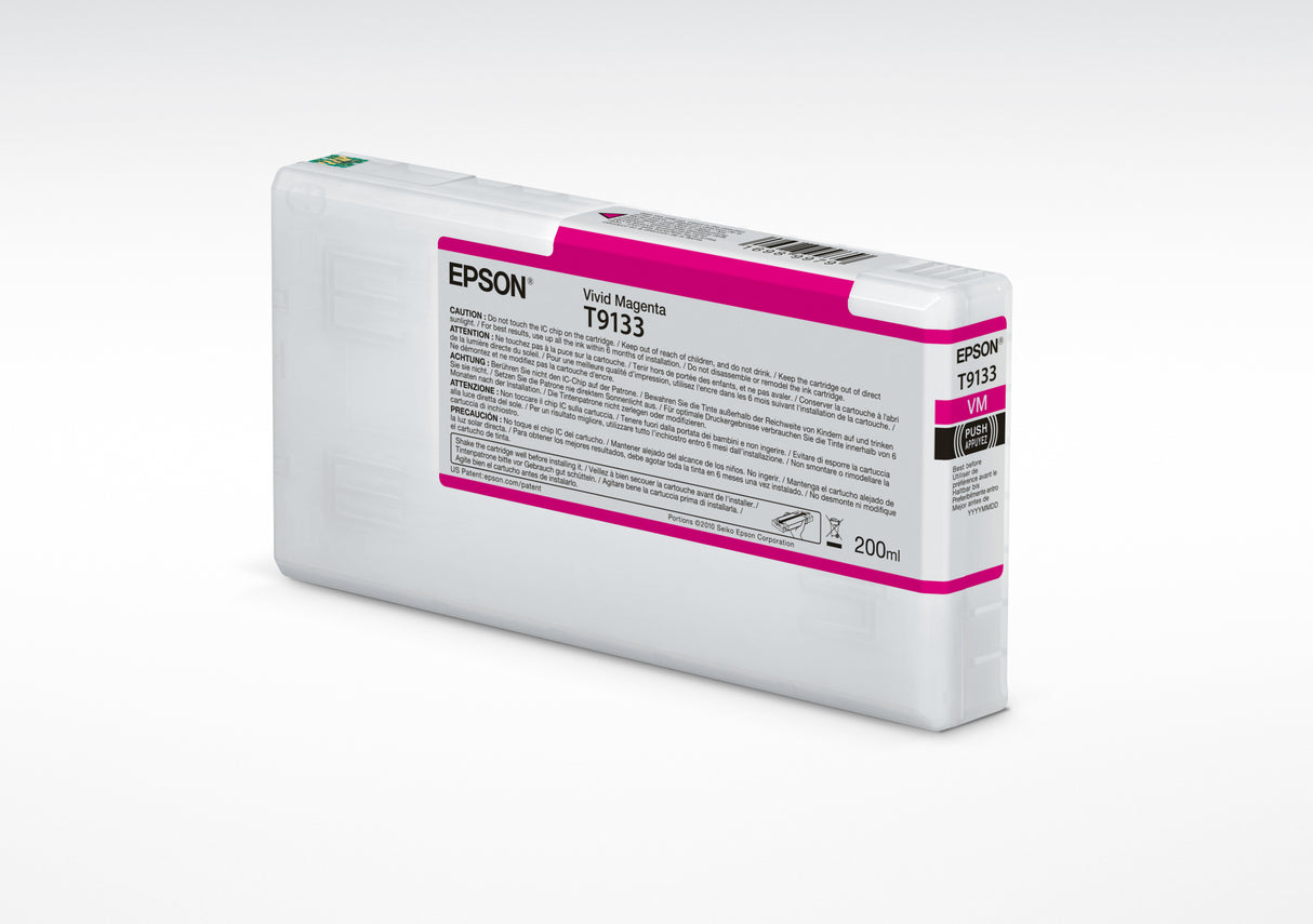 Epson T9133 Vivid Magenta Ink Cartridge (200ml) Cartucho de Tinta Tinta a base de pigmentos Impresión por inyección de tinta 1 pieza(s) 1