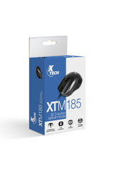Xtech XTM-185 ratón Oficina Ambidiestro USB tipo A Óptico 800 DPI, Negro
