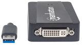 Manhattan Convertidor de Video USB 3.0 a DVI-I 152310, Soporta 1920x1200, Plug & Play