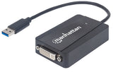 Manhattan Convertidor de Video USB 3.0 a DVI-I 152310, Soporta 1920x1200, Plug & Play