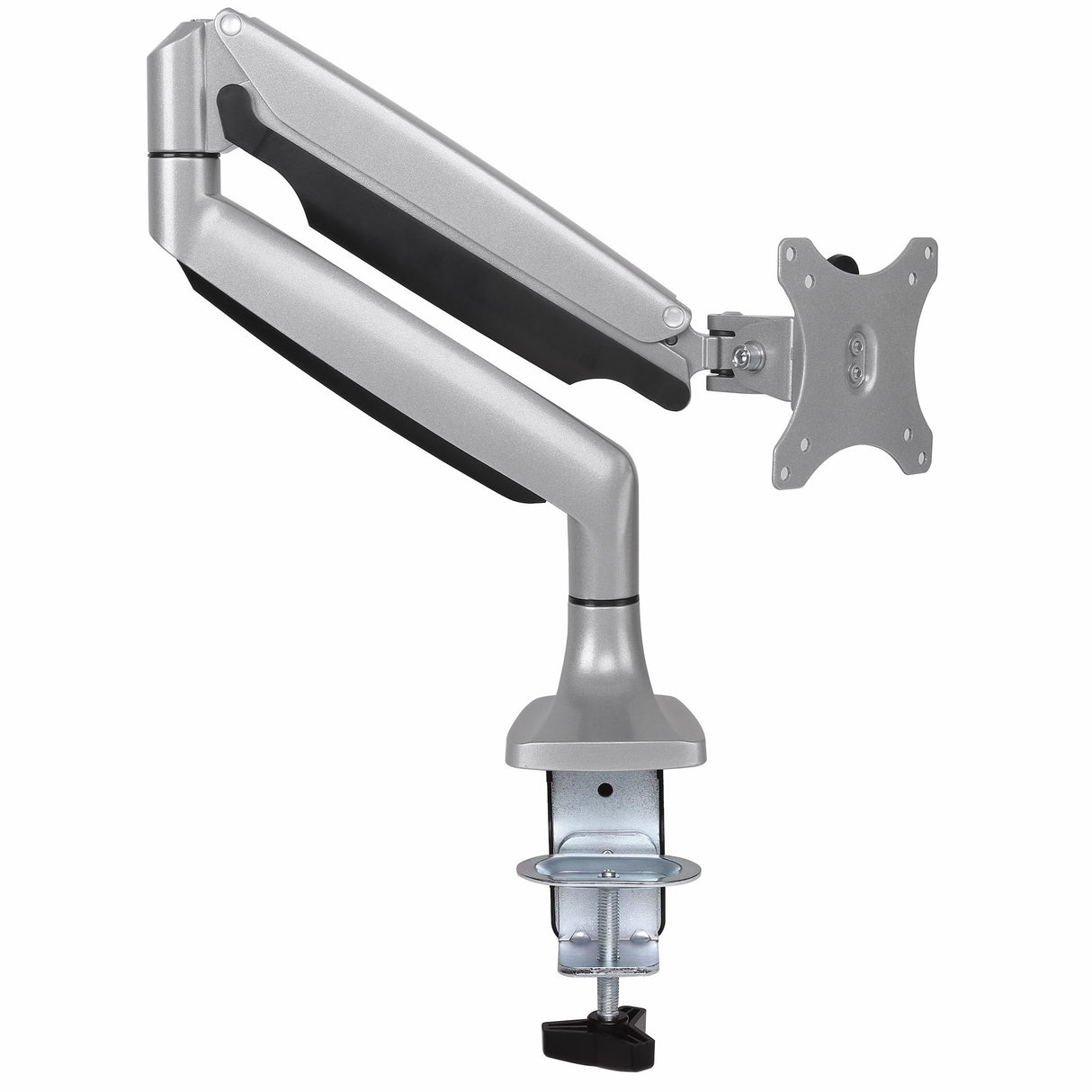 StarTech.com Brazo Ergonómico de Escritorio para Monitor VESA hasta 9kg - de Servicio Pesado - Movimiento Total, Altura Ajustable y Articulado - Aluminio - Abrazadera en C/Ojal - Plata Monitor Plata