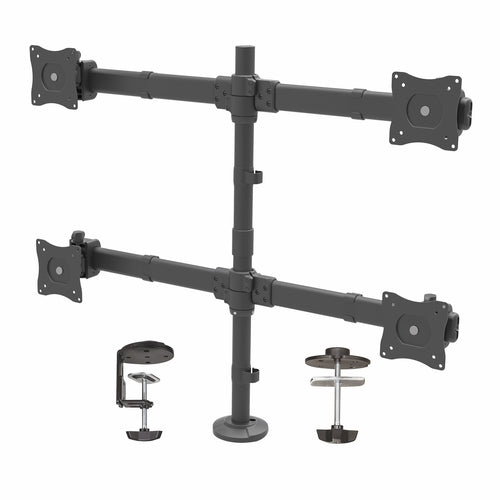 StarTech.com Brazo de Escritorio para 4 Monitores 2x2 de hasta 27" con Montaje VESA- Soporte Ergonómico con Mástil,