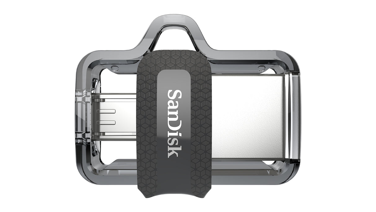 SanDisk Ultra Dual m3.0 unidad flash USB 16 GB USB Type-A / Micro-USB 3.2 Gen 1 (3.1 Gen 1) Negro, Plata, Transparente