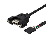 StarTech.com Cable de 30cm USB 2.0 para Montaje en Panel Conexión a Placa Base - Hembra USB A Cables USB USB A Hembra 0,